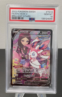 Pokemon 2022 PSA 10 Sylveon V Full Art Brilliant Stars TG14/TG30 Card - Image 1