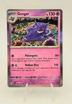Gengar 094/165 Reverse Holo Rare Pokemon Card 151 Set NM - Image 1