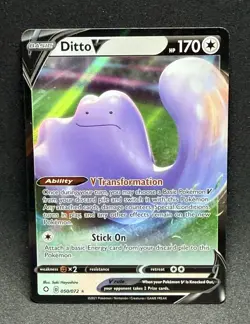 (NM/Mint) Ditto V 050/072 Ultra Rare Shining Fates Pokemon Card - Image 1