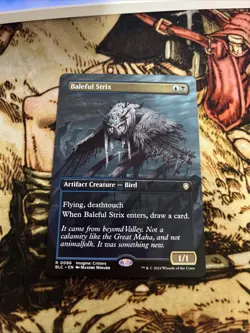 MTG Baleful Strix - Borderless, NM-Mint, English Commander: Bloomburrow - Image 1