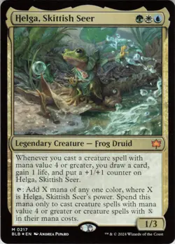 Helga, Skittish Seer M Bloomburrow 217 NM Foil MTG - Image 1