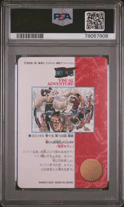 PSA 9 Luffy Nami Sanji Foil One Piece Visual Adventure #139 Bandai Carddass 2001 - Image 2