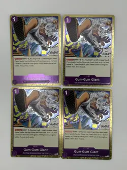 4x Gum-Gum Giant - One Piece OP09-078 Rare - Playset NM - Image 1