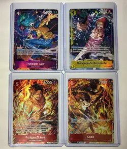 One Piece TCG Illustration Collection Promo Set - Law, Ace, Sabo, Rosinante - NM - Image 1