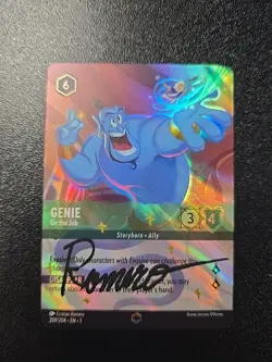 2023 Disney Lorcana SIGNED Genie On The Job 209 Cristian Romero - Image 1