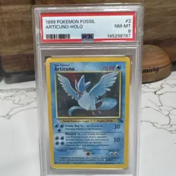 Pokemon TCG Articuno Fossil 2/62 Holo Rare 1999 PSA 8 70 HP Card English - Image 1