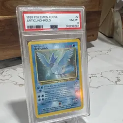 Pokemon TCG Articuno Fossil 2/62 Holo Rare 1999 PSA 8 70 HP Card English - Image 3