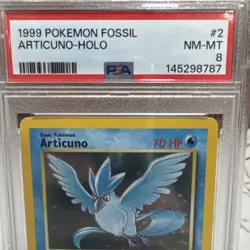 Pokemon TCG Articuno Fossil 2/62 Holo Rare 1999 PSA 8 70 HP Card English - Image 4