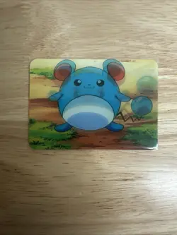 1998 Pokemon Marill 3D Lenticular Promo Card Viz Video Pioneer PIKA-0029D/DVD - Image 1