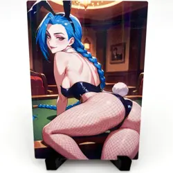 League of Legends Jinx Sexy Anime Waifu Girl Doujin Lewd Goddess Story Art Card - Image 1