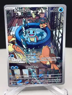 Pokemon TCG Squirtle Stellar Crown Illustration Rare Holo Card 148/142 Sv07 - Image 1
