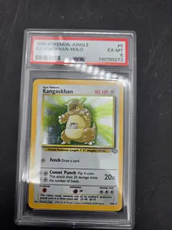 1999 Pokeman Jungle Kangaskhan Holo #5 Ex-mt 6 PSA Card Game Graded - Image 1