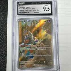CGC 9.5 Mimikyu SVP 075 Paldean Fates ETB Black Star Promo Card Mint+ - Image 1