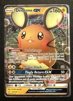 Dedenne GX 57/214 Unbroken Bonds Ultra Rare Pokemon Card NM - Image 1