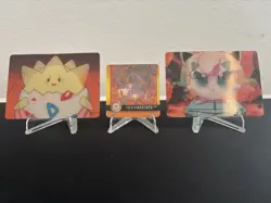 1998 Pokemon 3D Lenticular Promo Cards Jigglypuff Togepi Raticate PIKA-0021D/22D - Image 1