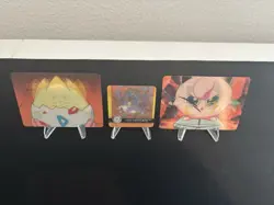 1998 Pokemon 3D Lenticular Promo Cards Jigglypuff Togepi Raticate PIKA-0021D/22D - Image 3