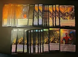40x Foil Tokens M/NM Magic MTG Marvel's Spider-man Double Sided - Image 1