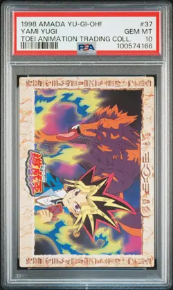 1998 AMADA YU-GI-OH! TOEI ANIMATION TRADING COLL #37 YAMI YUGI PSA 10 - Image 1