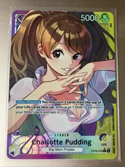 One Piece CCG Charlotte Pudding OP08-058 Leader Alt Art Two Legends - Image 1
