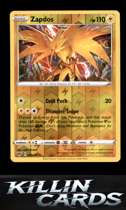 Reverse Holofoil Zapdos 048/185 Pokemon Holo Rare SWSH04: Vivid Voltage Card NM - Image 1