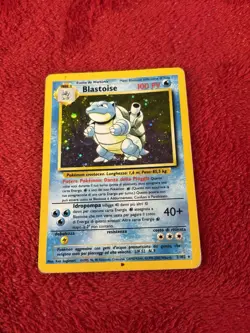Italian Blastoise Base Set Wotc Pokemon Card Played - Image 1