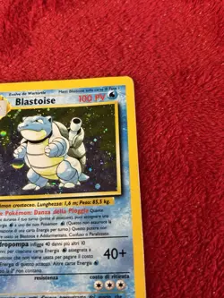 Italian Blastoise Base Set Wotc Pokemon Card Played - Image 2