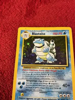 Italian Blastoise Base Set Wotc Pokemon Card Played - Image 3
