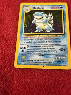 Italian Blastoise Base Set Wotc Pokemon Card Played - Image 4