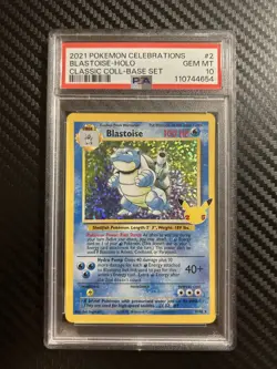 Blastoise 2/102 Celebrations Classic Collection PSA 10 GEM MINT Pokemon Card - Image 1