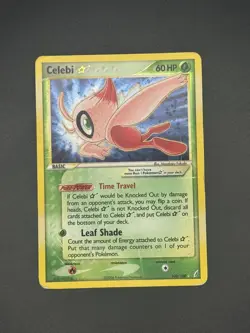Celebi *Gold Star* 2006 100/100 Crystal Guardians Pokemon Card Ungraded DMG - Image 1