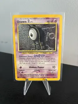 Unown (A) Neo Discovery Near Mint 14/75 Holo-Rare Pokemon Card - Damaged - Image 1