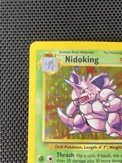 Nidoking 11/102 Holo Rare Base Set Edition Pokemon Card 1999 WOTC LP/MP - Image 2