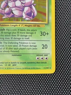 Nidoking 11/102 Holo Rare Base Set Edition Pokemon Card 1999 WOTC LP/MP - Image 4