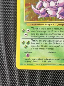 Nidoking 11/102 Holo Rare Base Set Edition Pokemon Card 1999 WOTC LP/MP - Image 5