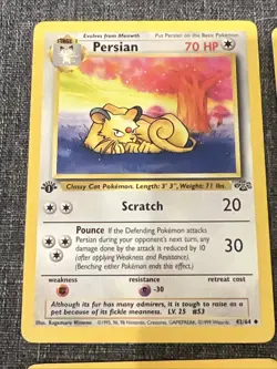 Lot Of 4 Pokemon Jungle 1st Edition Cards Persian(2)/Rapidash/Tauros - Image 2