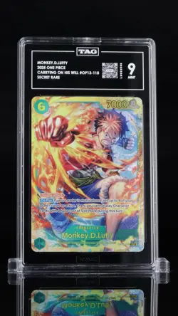 One Piece Monkey D. Luffy Card Game OP13-118 Carrying On His Will TAG 9 - Image 1