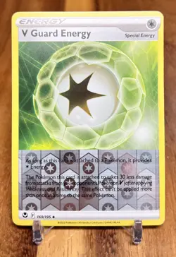 V Guard Energy 169/195 Reverse Holo Silver Tempest Energy Pokemon Card NM - Image 1