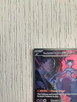 Team Rocket’s Mewtwo ex 231/182 Secret Rare Destined Rivals Pokemon Card NM+ - Image 4