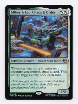 Mikey & Leo, Chaos & Order (Foil) 158 (R) MTG Teenage Mutant Ninja Turtles (TMT) - Image 1
