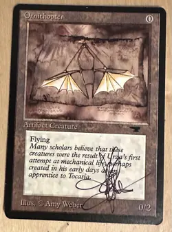 MTG ARTIST PROOF Antiquities Ornithopter AP Sketch Art Amy WEBER Magic - Image 2