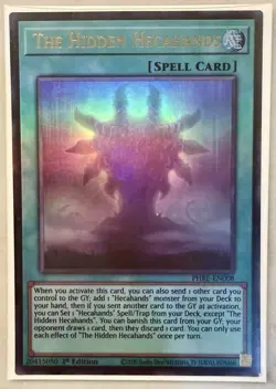 Yugioh! 1x The Hidden Hecahands PHRE-EN008 Ultra Rare 1st Ed NM - Image 1