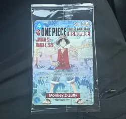 One Piece Monkey D. Luffy US Voyage College Basketball Card 1/23 Sealed - Image 1