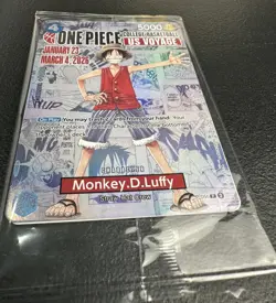 One Piece Monkey D. Luffy US Voyage College Basketball Card 1/23 Sealed - Image 4
