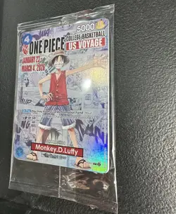 One Piece Monkey D. Luffy US Voyage College Basketball Card 1/23 Sealed - Image 5