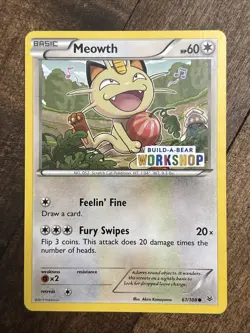 Pokemon TCG : BUILD-A-BEAR PROMO ROARING SKIES MEOWTH 67/108 - Image 1