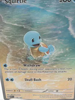 Pokemon Squirtle Full Art Illustration Rare Holo 170/165 Scarlet & Violet 151 - Image 3