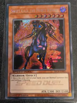 Yugioh Swift Gaia the Fierce Knight SBCB-EN005 Secret Rare 1st Ed NM - Image 1