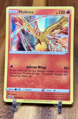 Moltres 021/172 Holo Rare SWSH Brilliant Stars Pokemon Card NM - Image 1