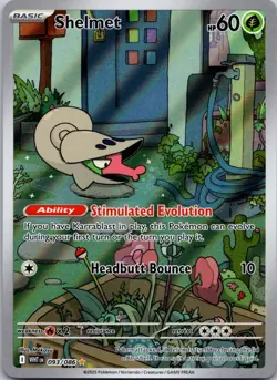 Shelmet 093/086 NM Pokemon Card TCG White Flare IR Illustration Rare - Image 1