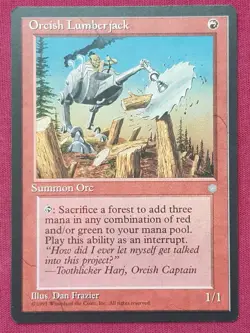 Magic The Gathering ICE AGE ORCISH LUMBERJACK red card MTG - Image 1